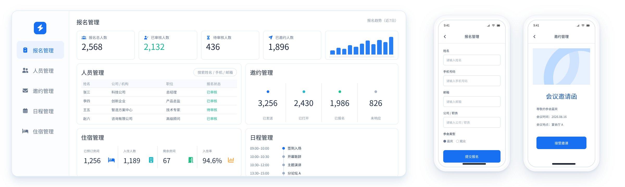 会前，把活动入口和参会信息准备好