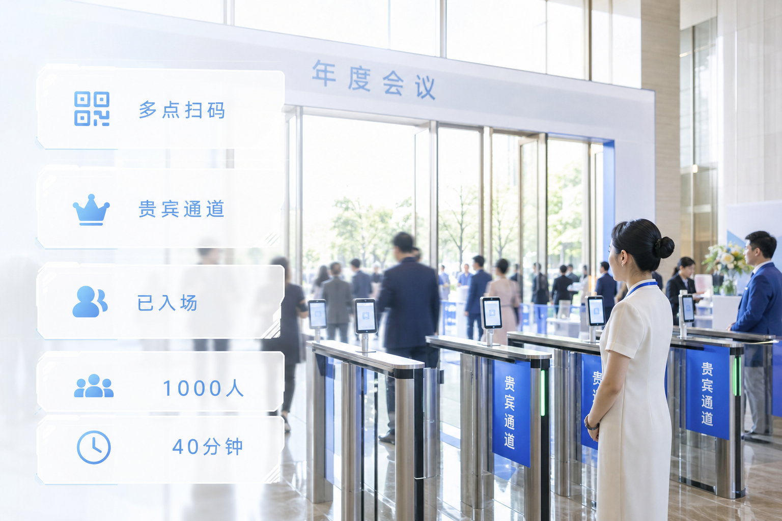 破解年会签到排队难题：多点扫码+VIP通道如何实现千人40分钟高效入场