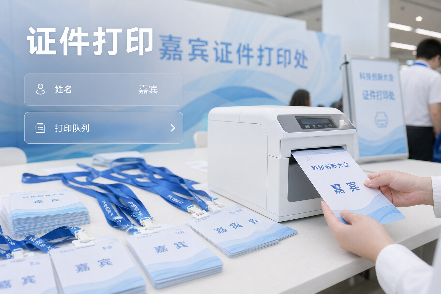 现场胸牌打印全流程解析：签到联动+智能制证，提升会务专业形象