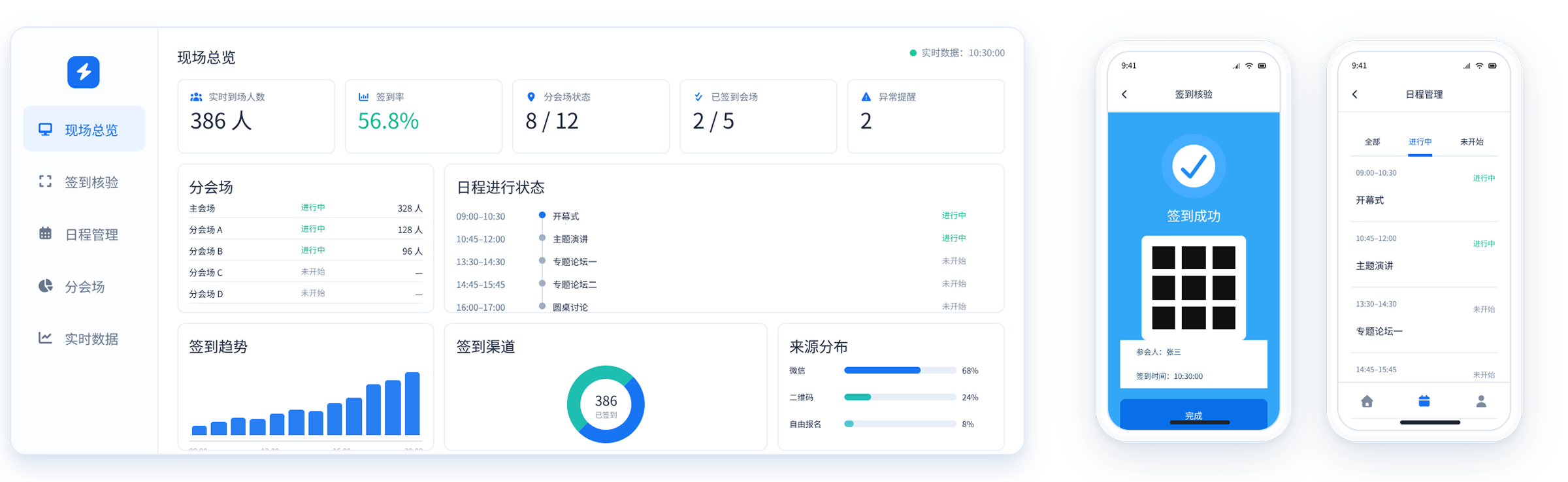 会中,让签到与现场安排更清楚